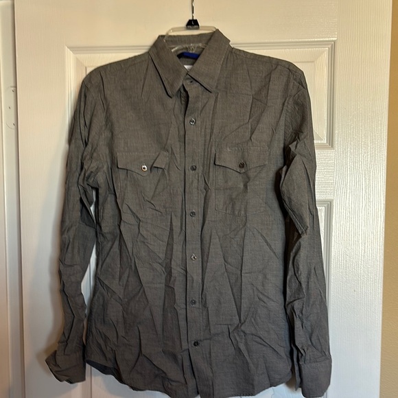 Teddy Stratford men’s gray long sleeve button down shirt size 1/Small - Picture 1 of 10